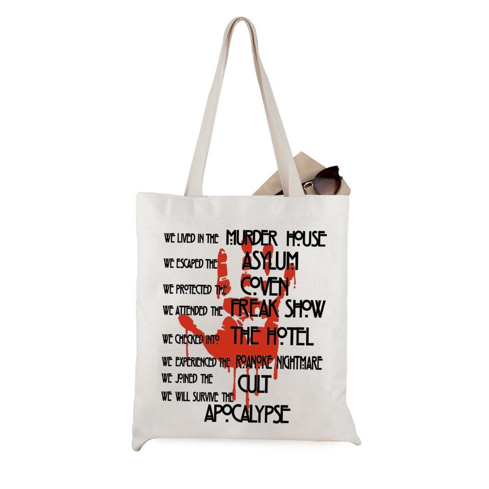 Tv Series Canvas Tote Bag Horror Show Lover Halloween Party Favor <3